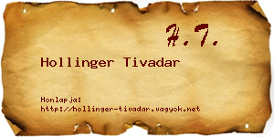Hollinger Tivadar névjegykártya